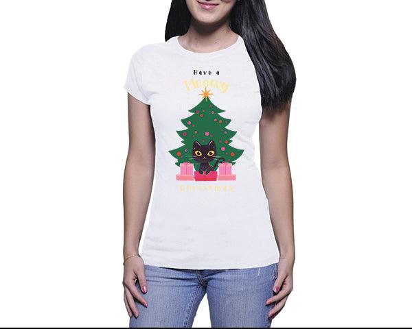Funny Christmas Tees | Have a Meowy Christmas Tree (Ladies)