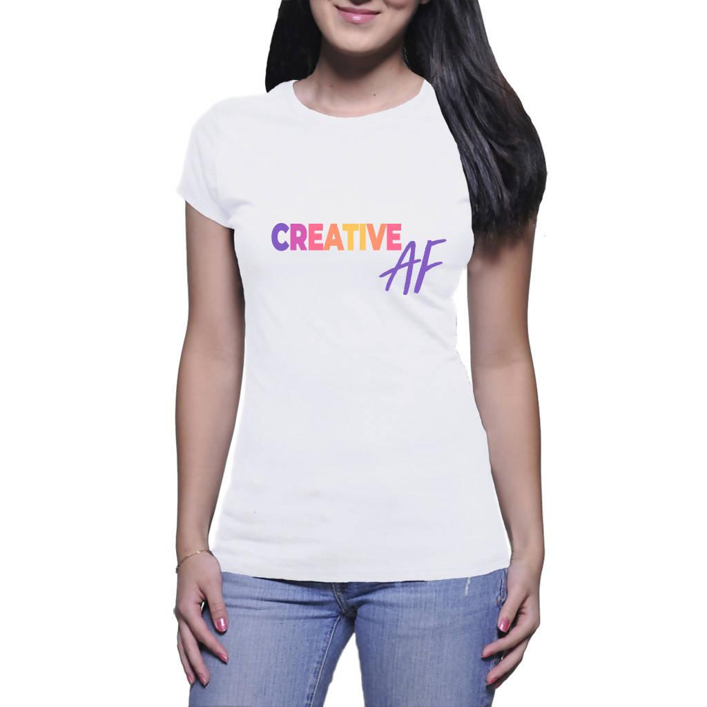 Creative AF - Ladies Crew T-Shirt (Cafinnate)