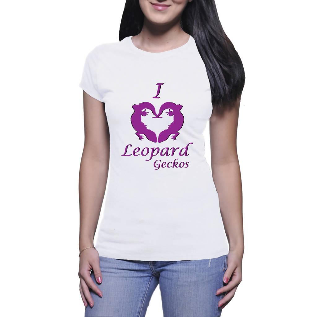 I Love Leopard Geckos Magenta - Ladies T-Shirt (Gorgo Gecko Wear)