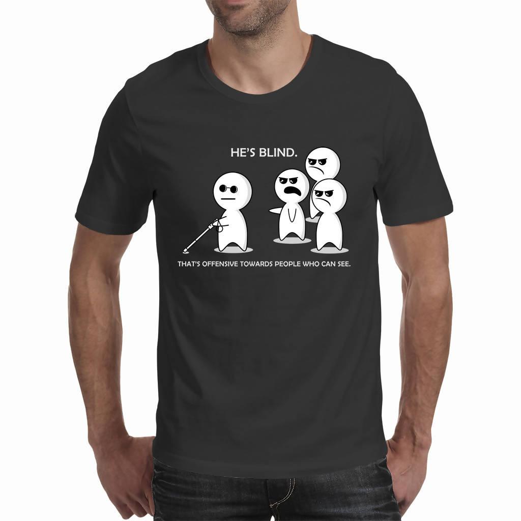 He's blind - dark colors - Men's T-shirts (Random'ish Visual Designs)