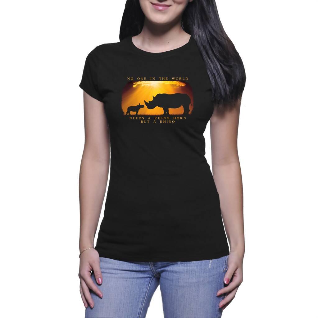 Rhino Horn Quote - Ladies T Shirt (Wild Heart Wildlife Foundation)