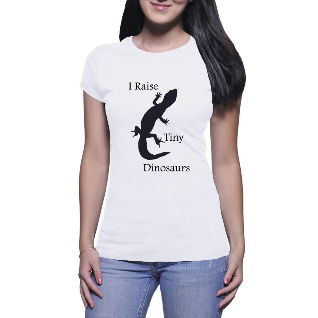 I Raise Tiny Dinosaurs Unisex Black - Women's Tshirt (Gorgo Gecko Wear)
