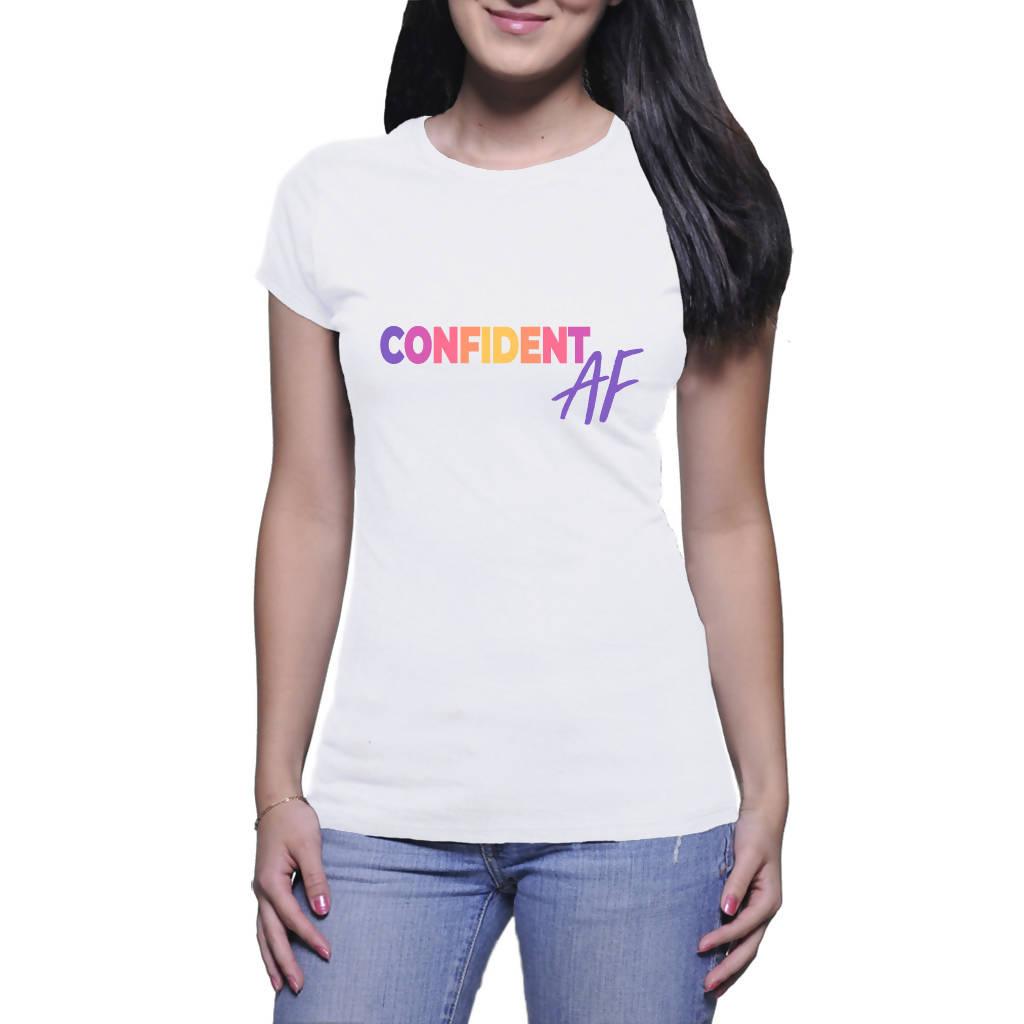 ConfidentAF - Ladies Crew T-Shirt (Cafinnate)