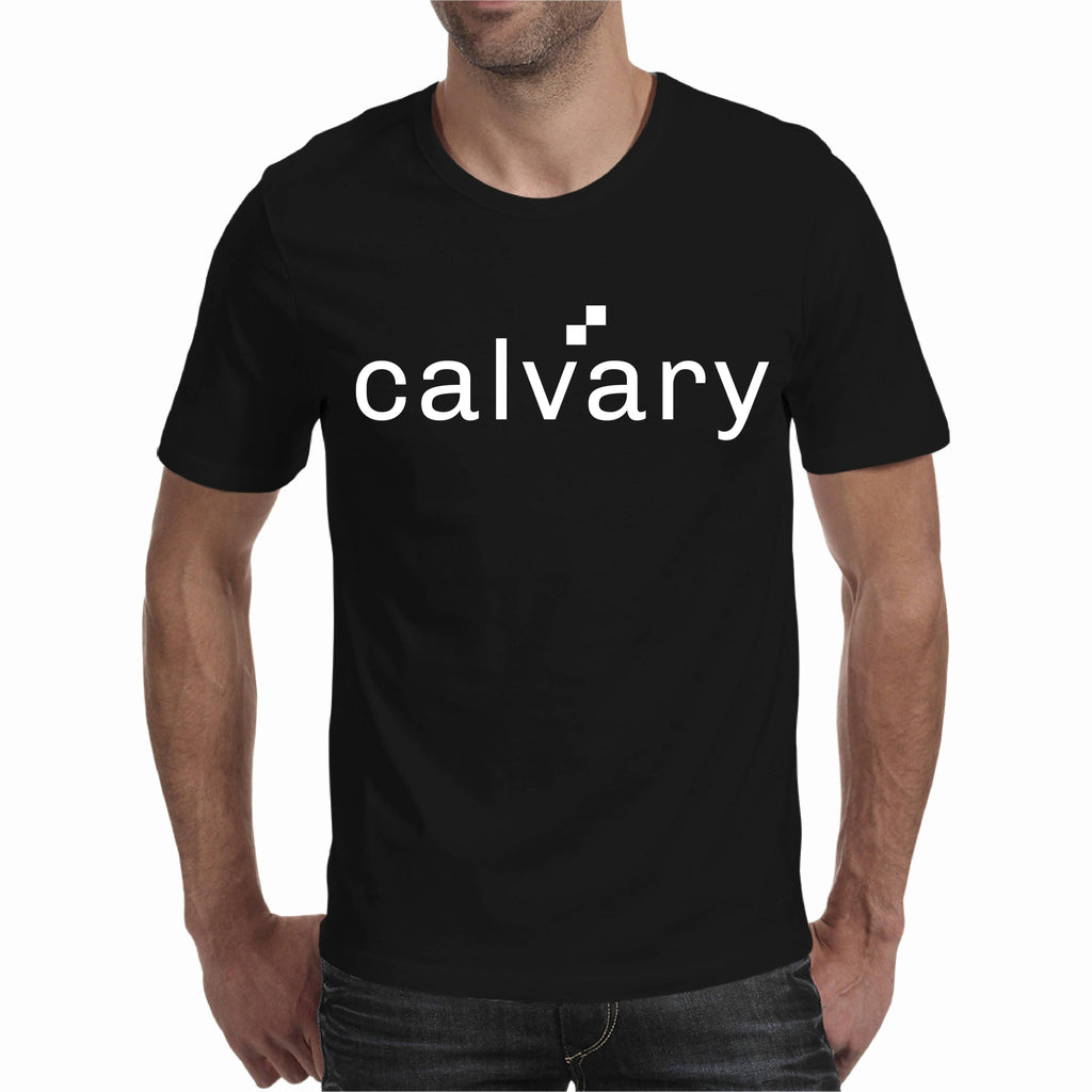 Black Logo White T-shirt - Men's T-shirt (Calvary)