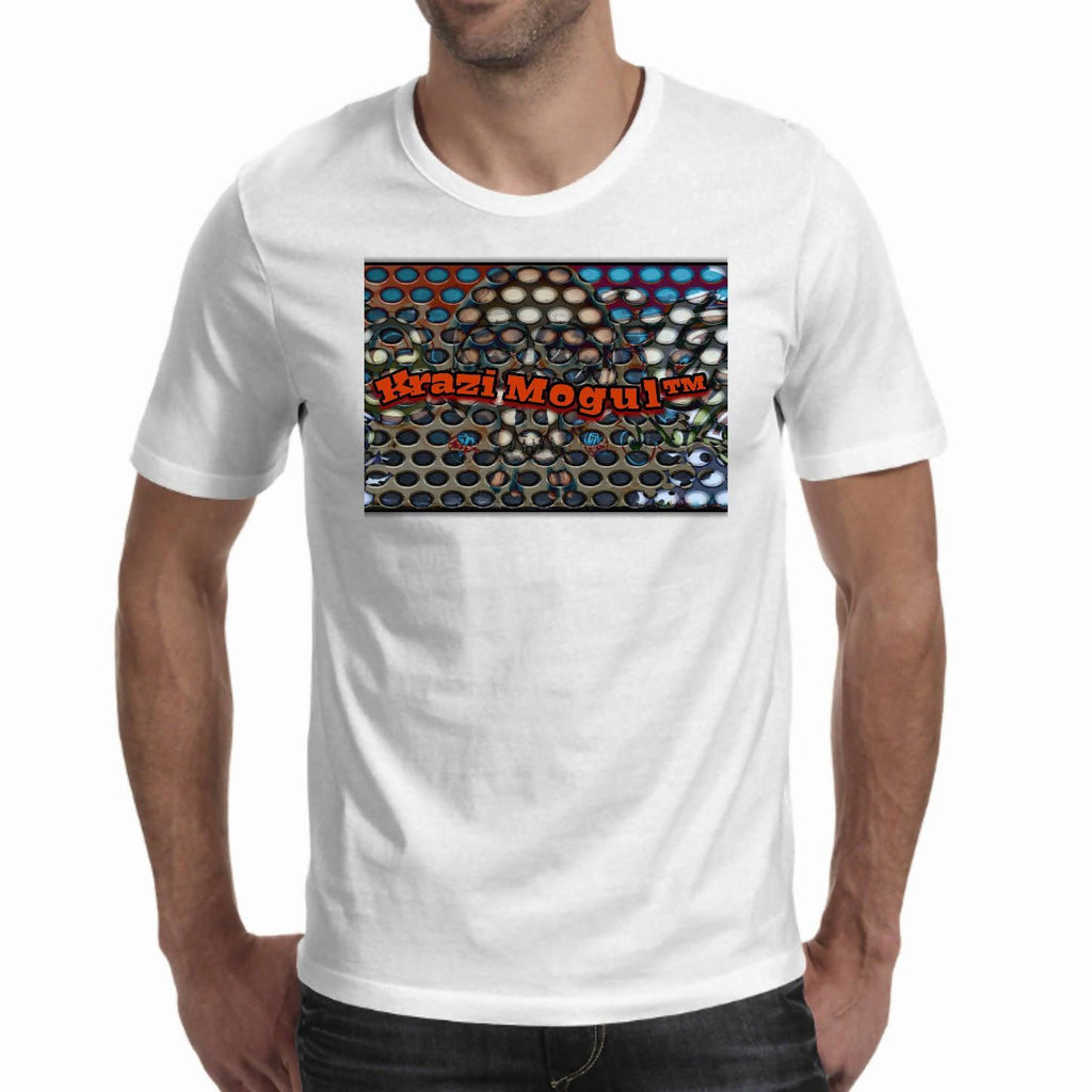 GRAFFITI ORANGE SKULL-Men's T-shirt (Krazi Mogul)