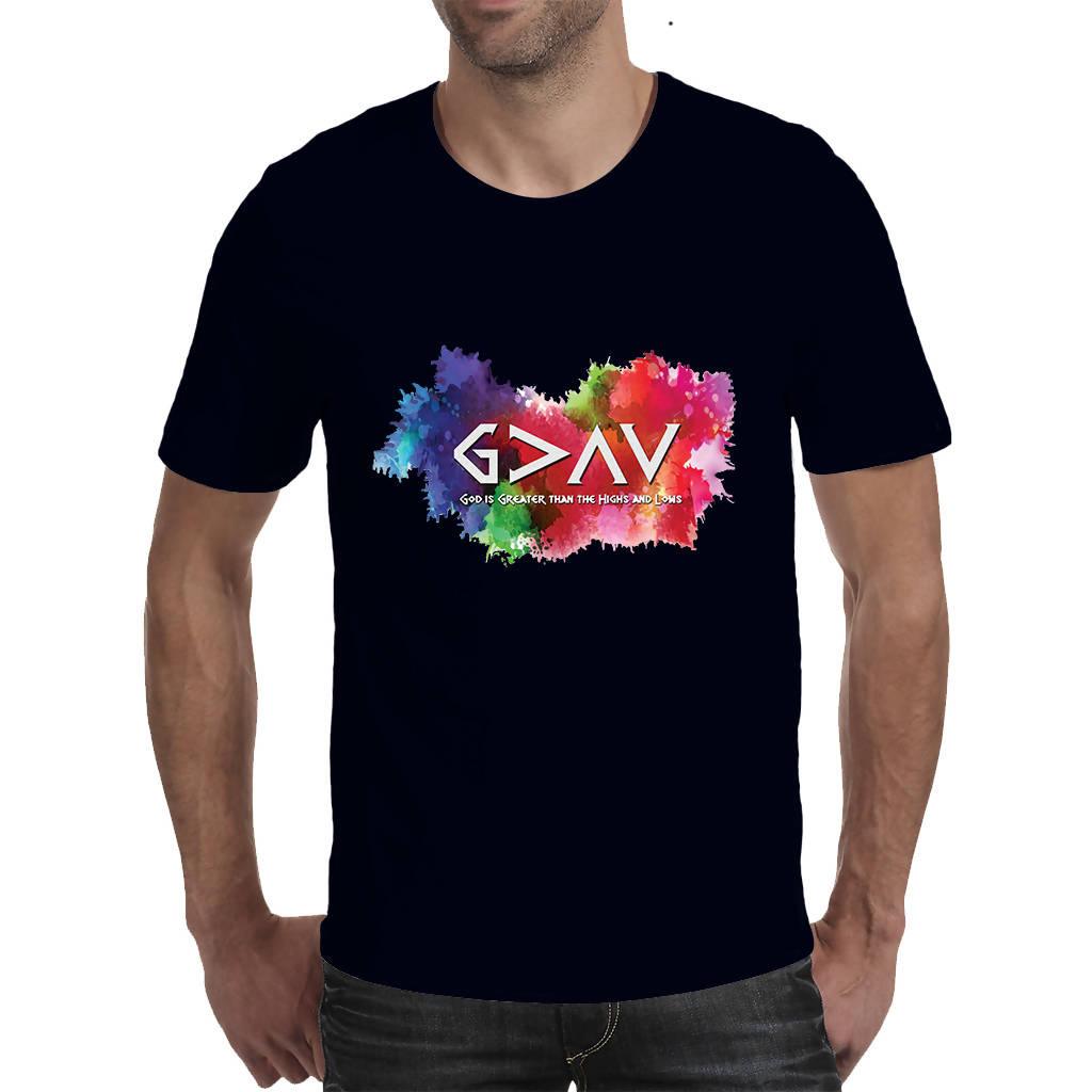 God is Greater than the Highs and Lows - Men’s T-shirt (Everbloom)