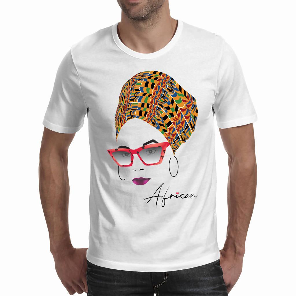 African Kente AfroQueen A3 - Unisex Men's T-shirt (PAGAwear)